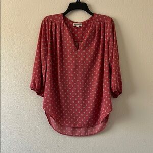 Women's Salmon colored Patterned Blouse